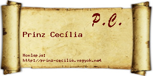 Prinz Cecília névjegykártya